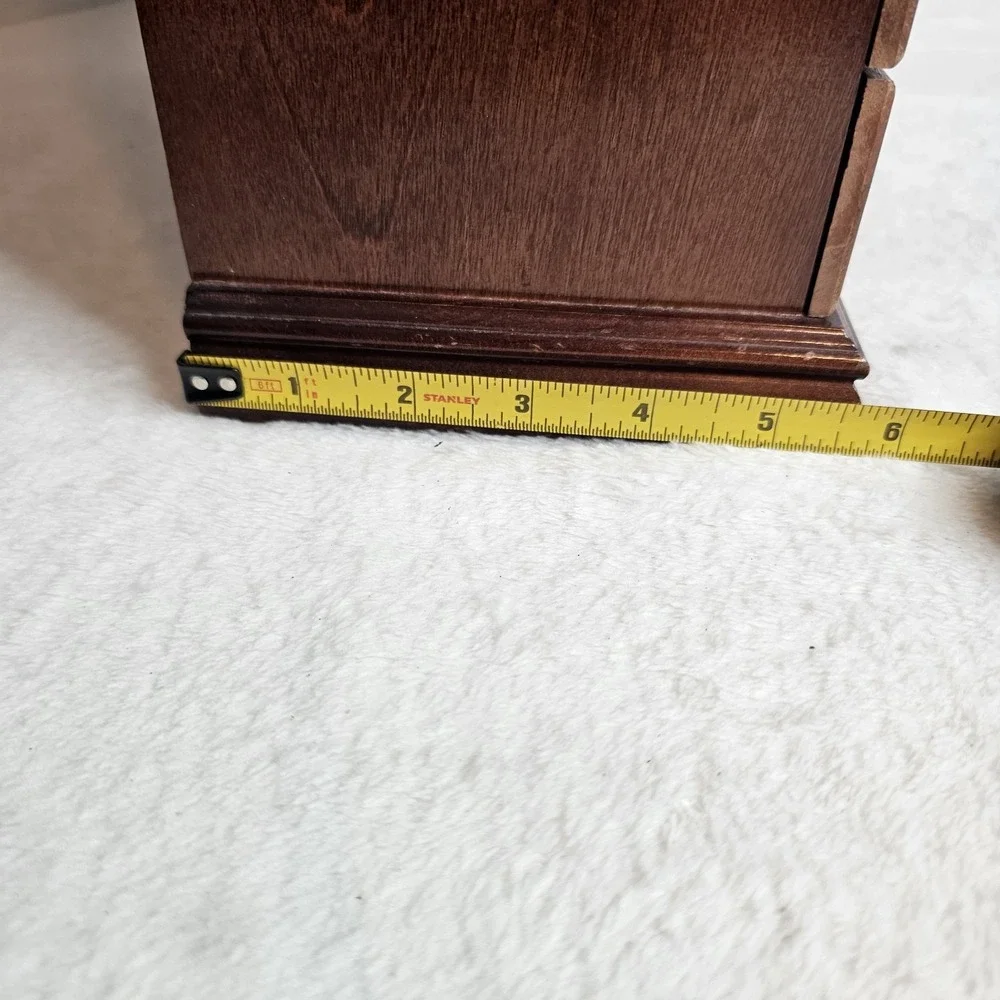 Vintage Wood 2 Door Jewelry Box Armoire Style Cabinet w Mirror Organizer Drawers